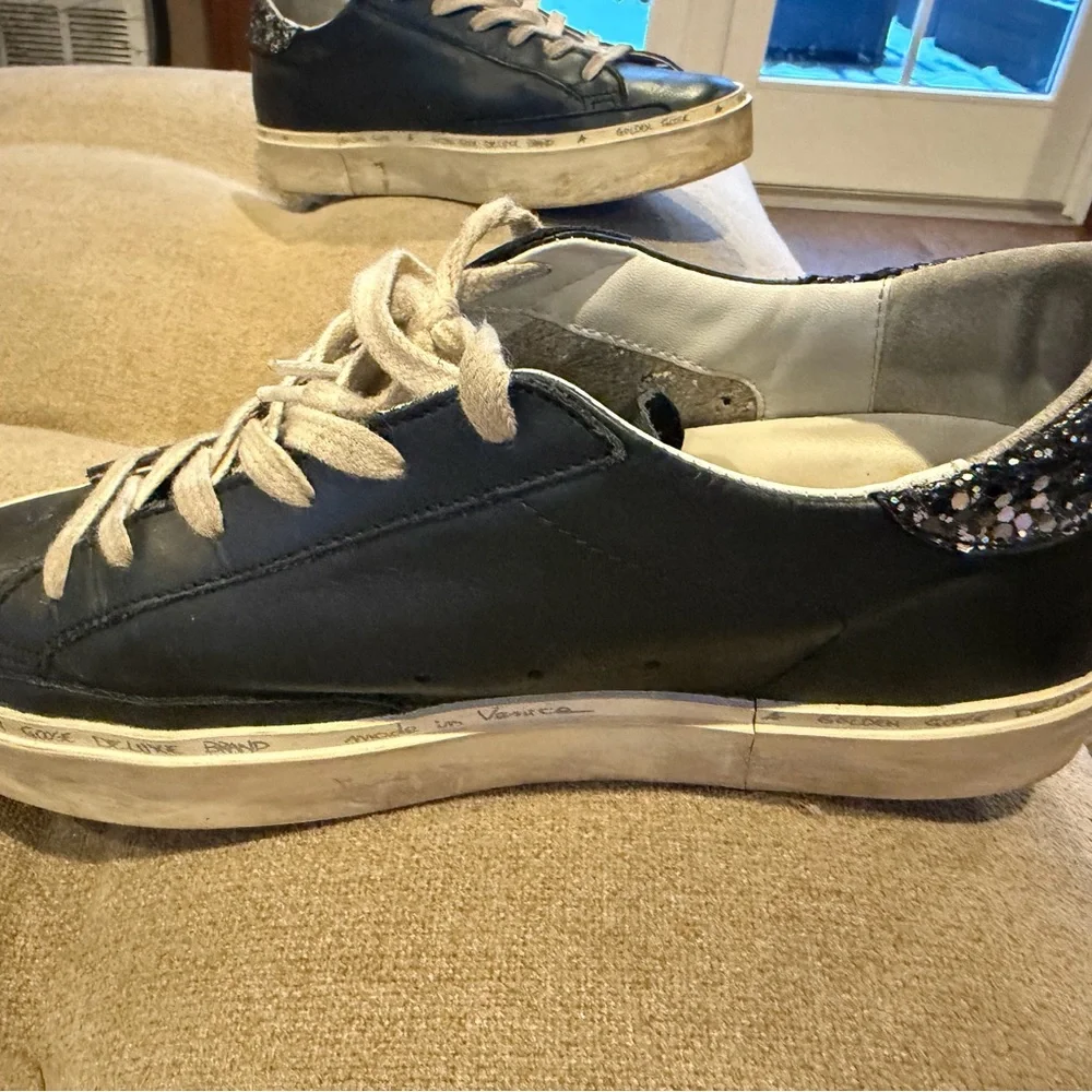 Golden Goose Black and Cream Star Sneakers - Picture 3 of 5